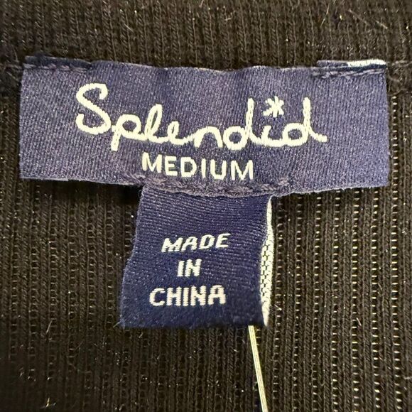 Splendid Long Sleeve Black Top - Picture 6 of 8